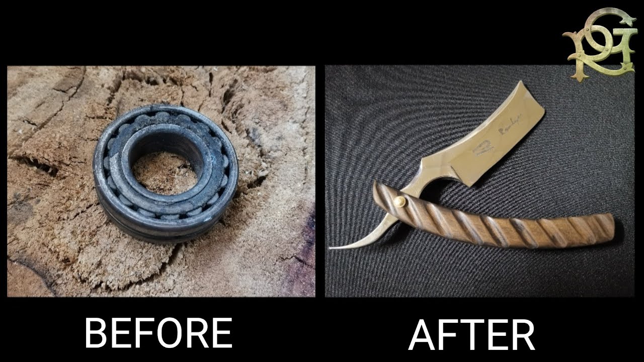 MAKING STRAIGHT RAZOR FROM OLD BEARING