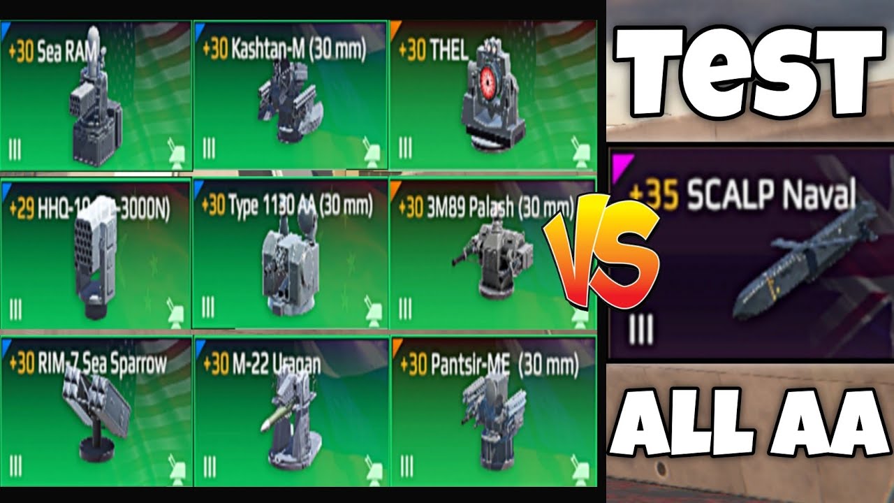Modern Warships: Test All AA Defense vs SCALP NAVAL Missile