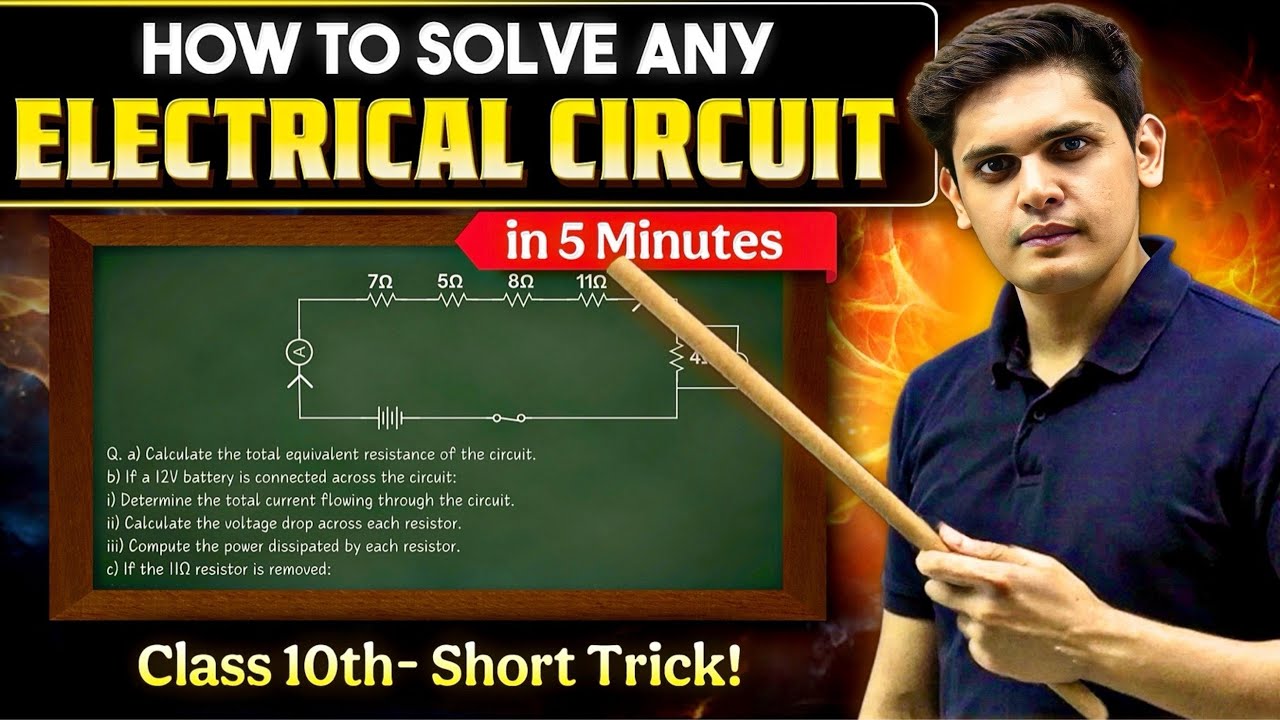 How to Solve any Electric Circuit in 5 Minutes | Short Tricks for Class 10th | Prashant Kirad