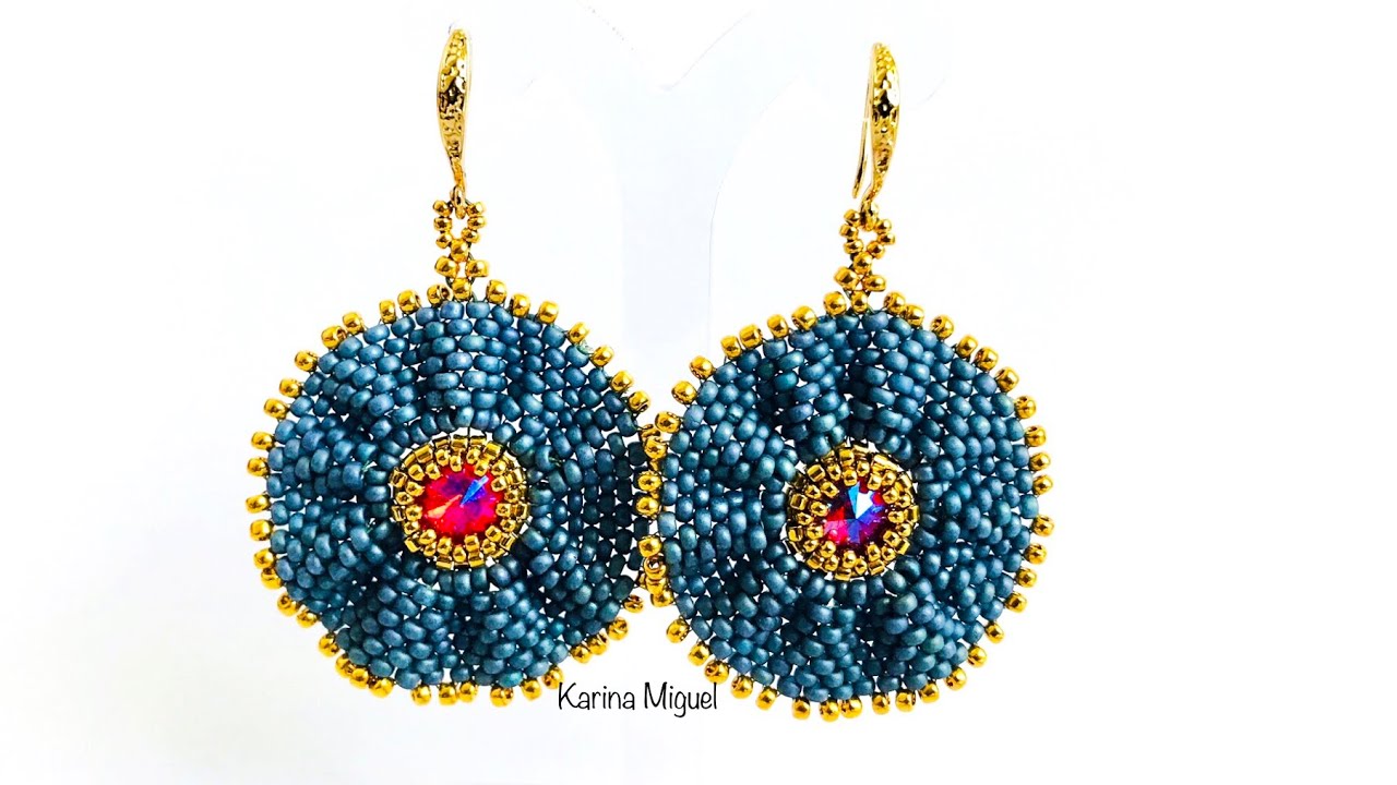 Aretes en peyote circular