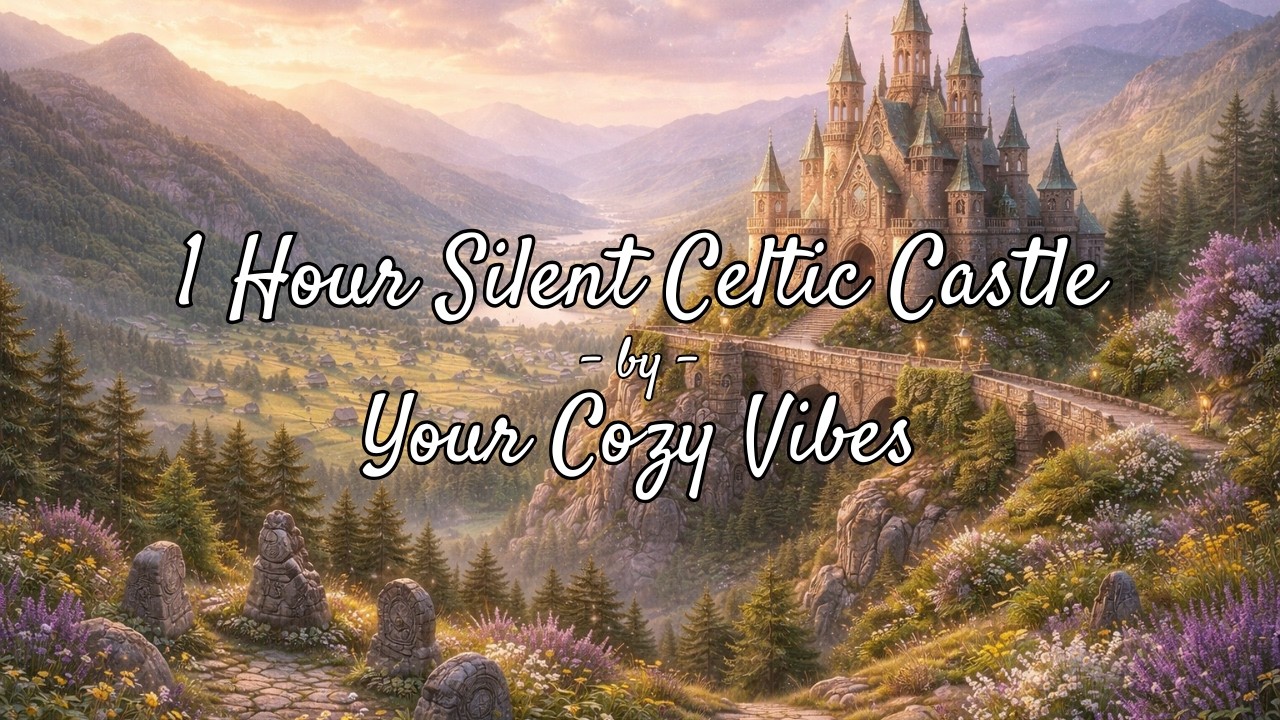 Silent Celtic Castle on the Mountain Ambience | Cozy Fantasy Countryside for Relaxation (1 Hour)