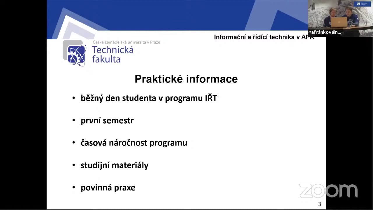 ČZU &ndash; Informačn&iacute; a ř&iacute;d&iacute;c&iacute; technika v agropotravin&aacute;řsk&eacute;m komplexu