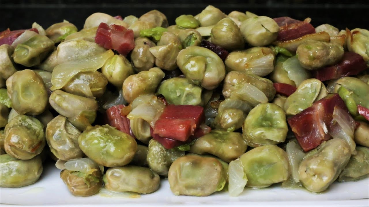 Habas con jamón - Receta fácil de verduras
