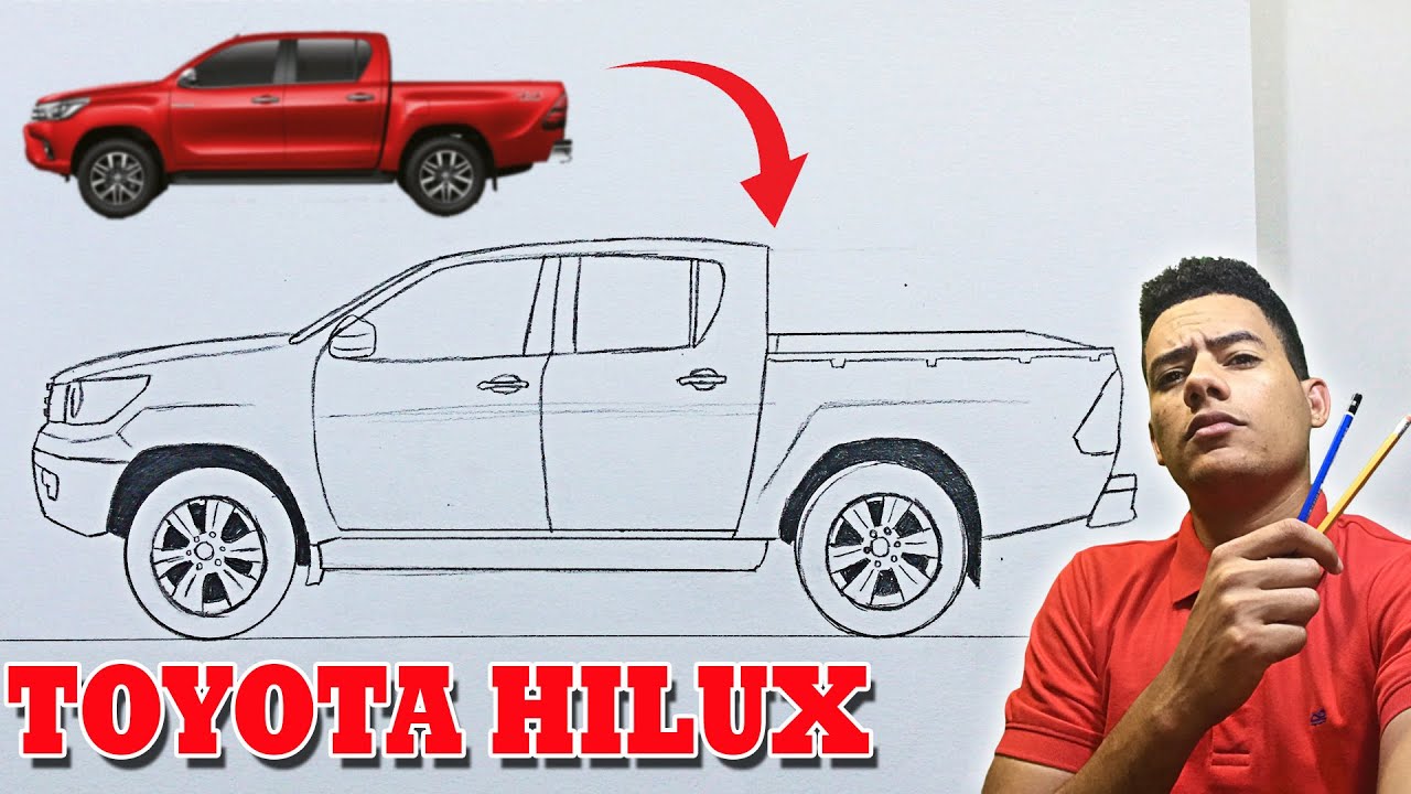 Como DIBUJAR una CAMIONETA TOYOTA HILUX - FÁCIL