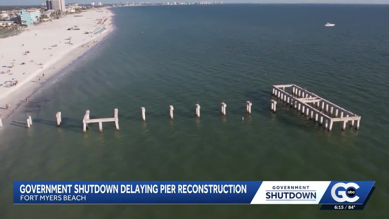 Fort Myers Beach pier reconstruction delayed by government shutdown