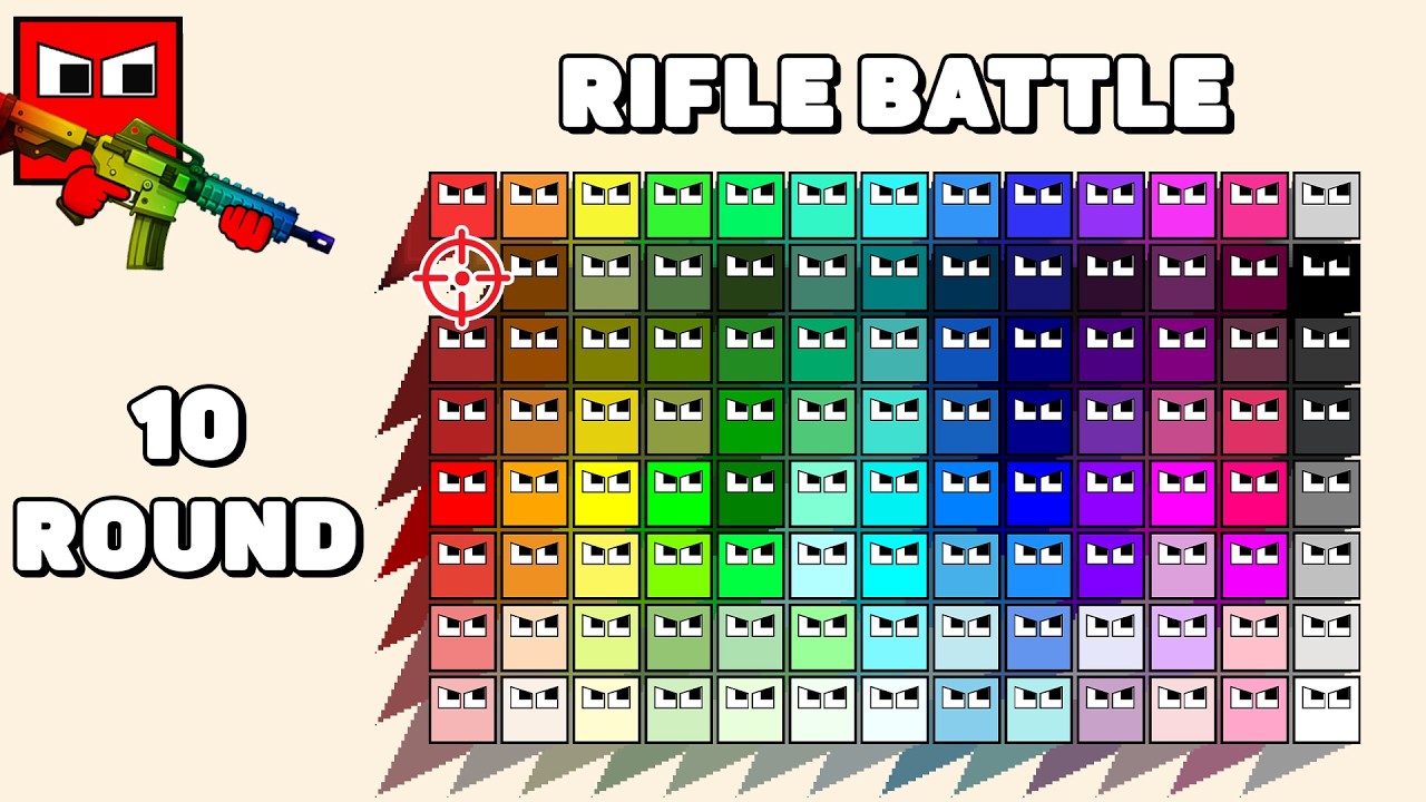 Assault Rifle Arena #2 - 100 Color Squares Fight for 1 Gun | Square League