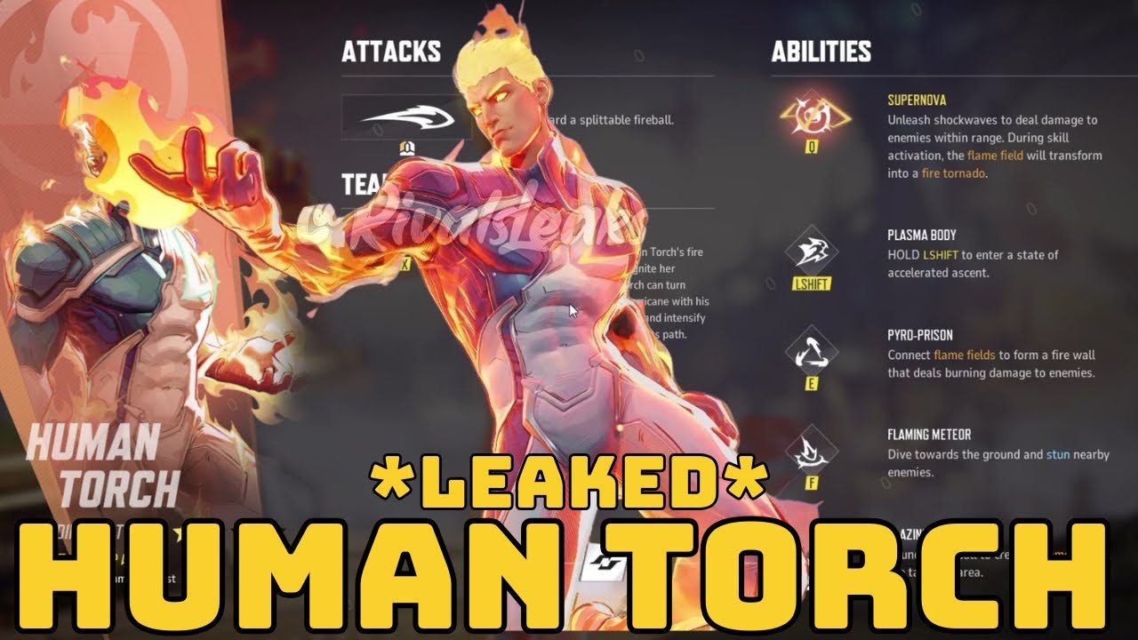 *LEAKED* HUMAN TORCH INGAME LOOK AND ABILITIES - Marvel Rivals