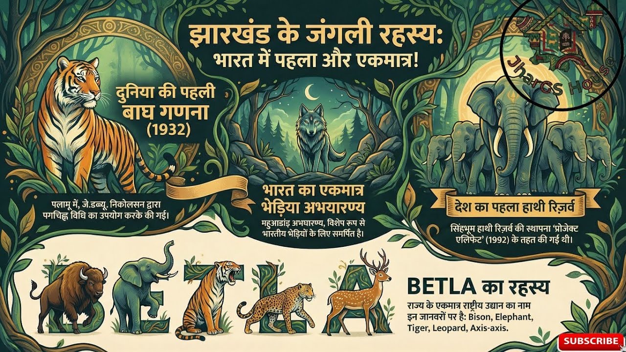 🐅 झारखंड में वन्य प्राणी संरक्षण | Jharkhand Wildlife Conservation l JPSC | JSSC |  JharGS House