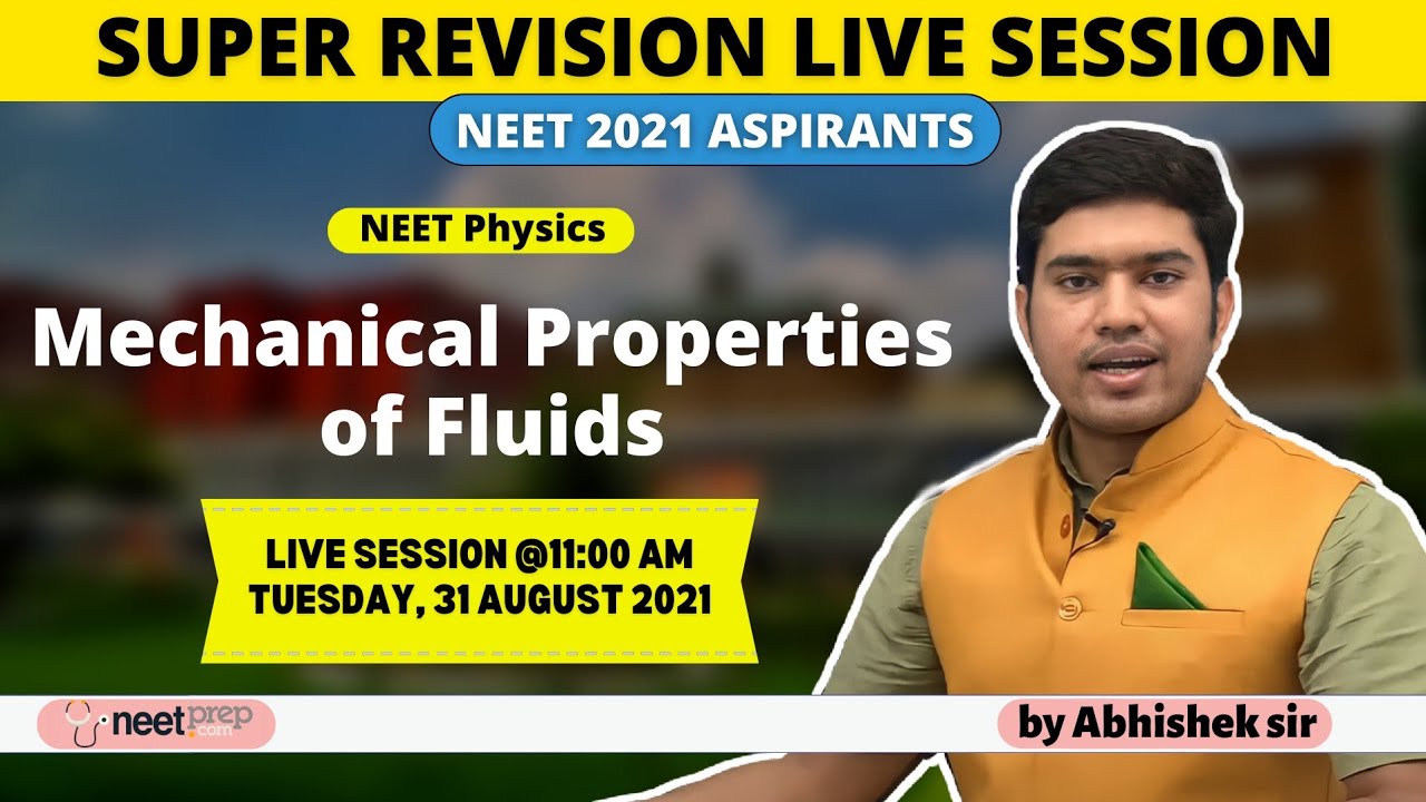 SUPER REVISION- Mechanical Properties of Fluids - High Impact Qs for NEET 2021