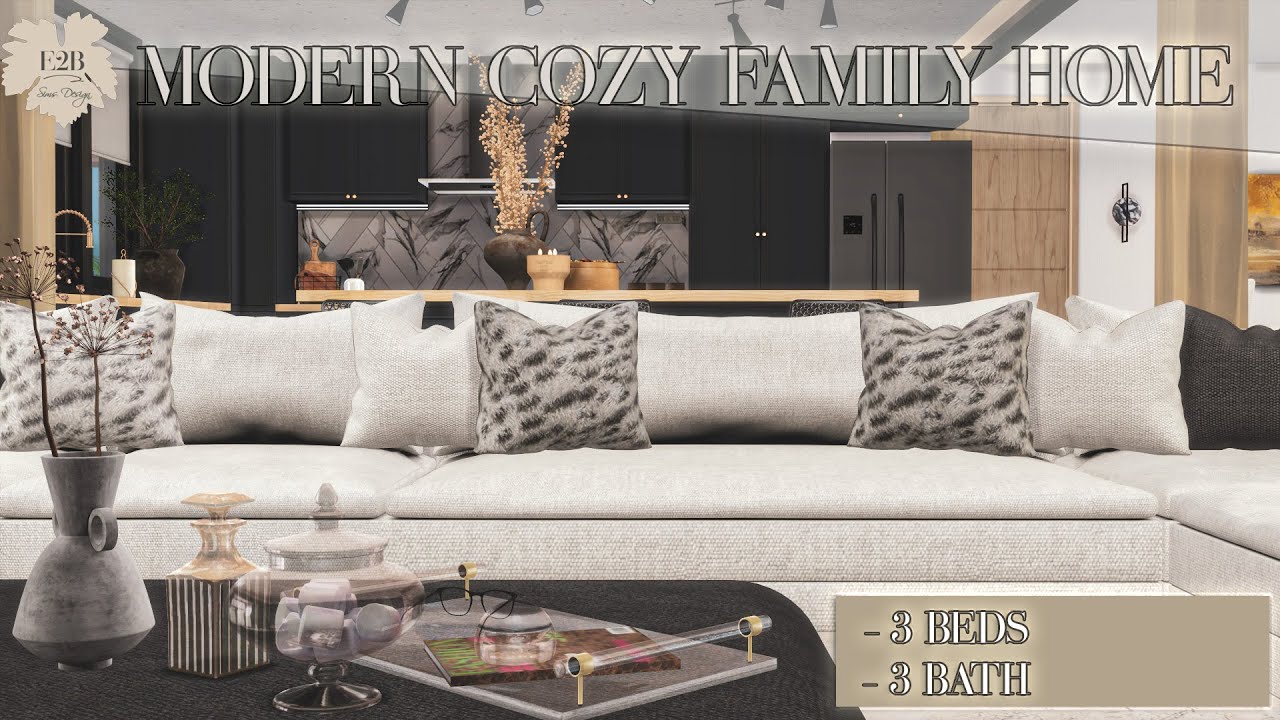 MODERN COZY FAMILY HOME | Sims 4 CC Speed Build | DOWNLOAD LINK (TRAY+CC+CC LINKS)