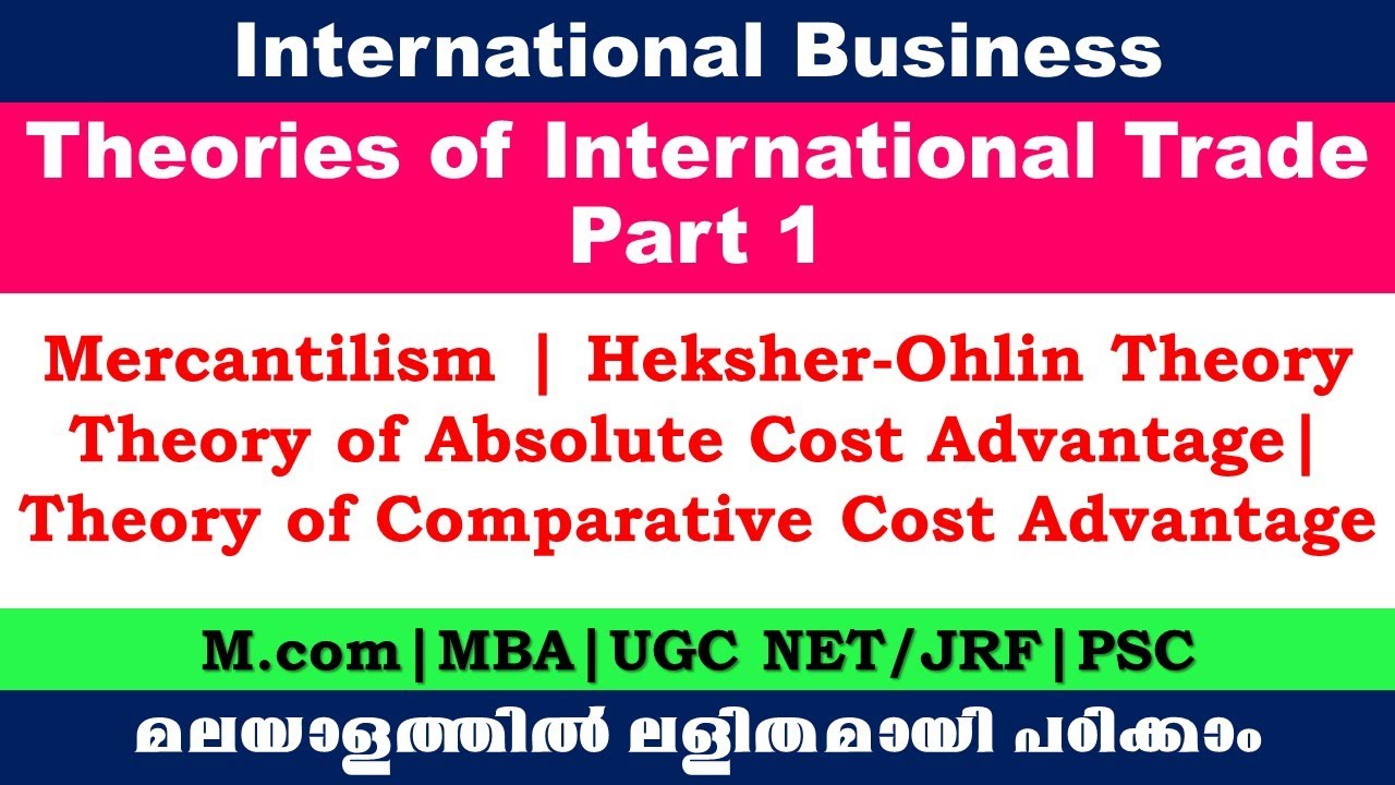 Theories of international Trade Part 1| International Business| Mcom |MBA |UGC NET/JRF Commerce