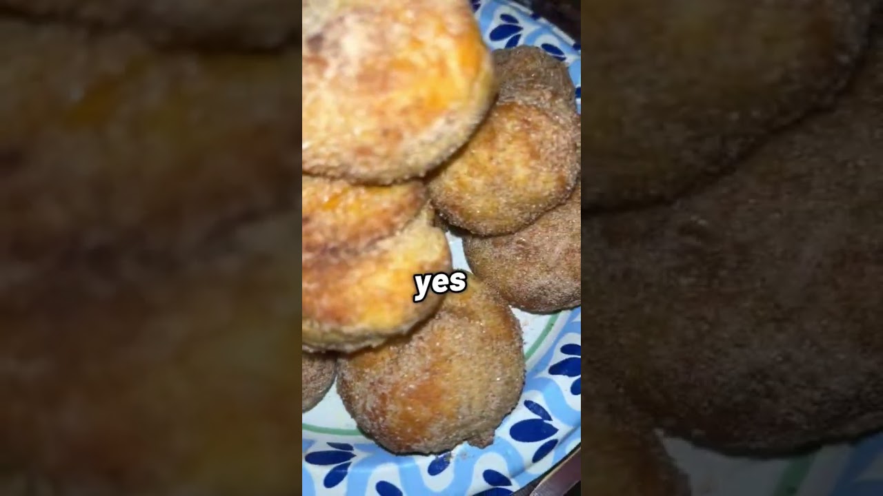 Air fried. Discard Having. Cinnamon Sugar Tasting. Donut Holes!! 