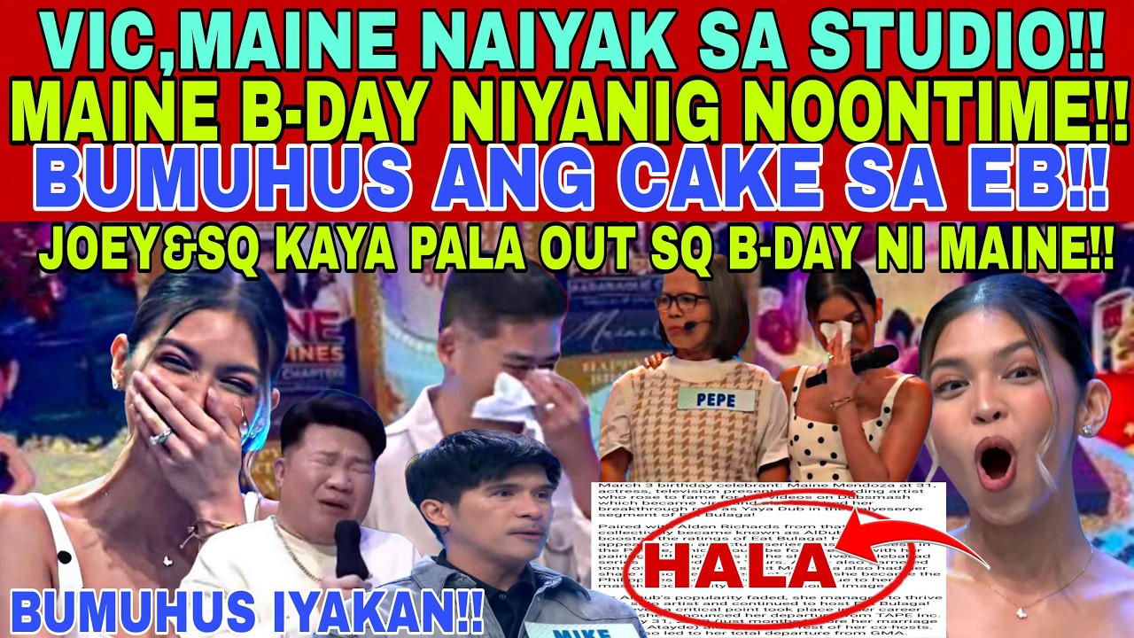 ALDEN NASA EB❓BUMUHUS IYAKAN SA B-DAY NI MAINE❗VIC,MAINE NAG IYAKAN SA STUDIO❗JOEY&SQ KAYA PALA WALA