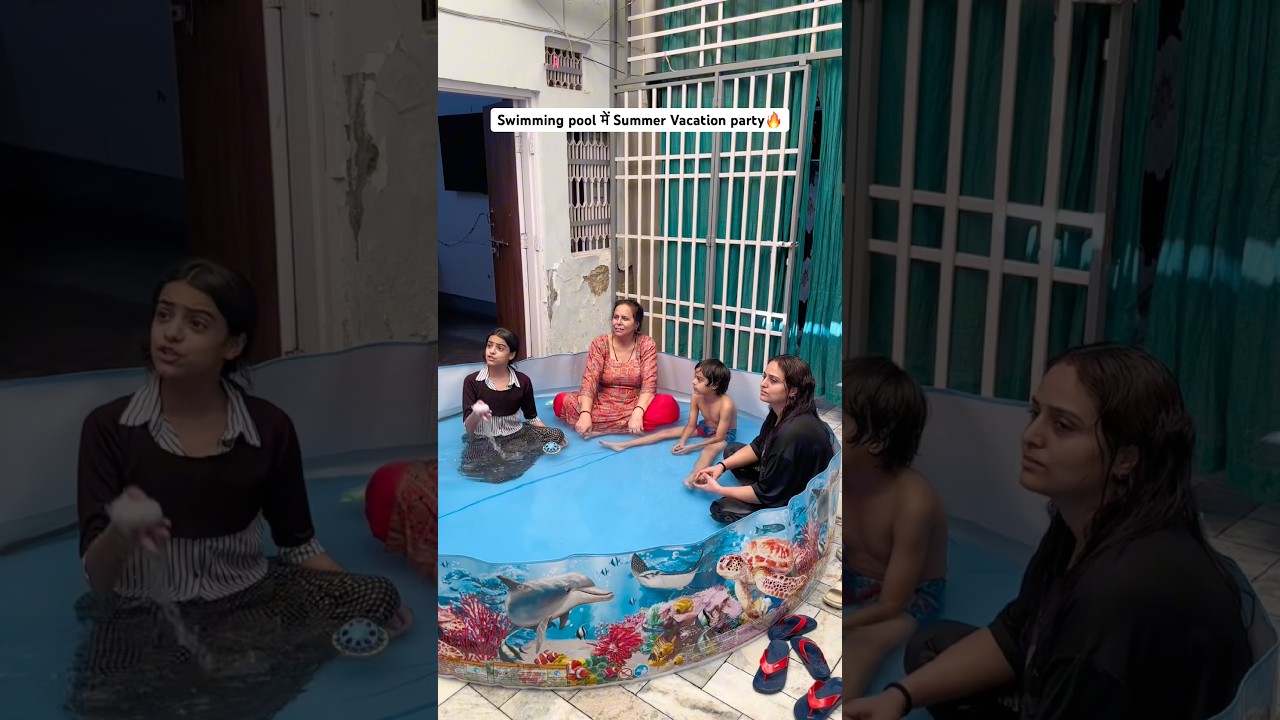 Swimming pool में Summer Vacation party🔥#foodvlog #familyvlog #swimmingpool #minivlog #minivlog