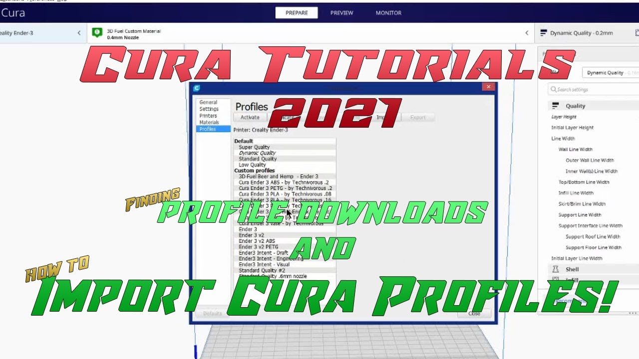 Cura 4.8 Tutorials - How to Import a Profile