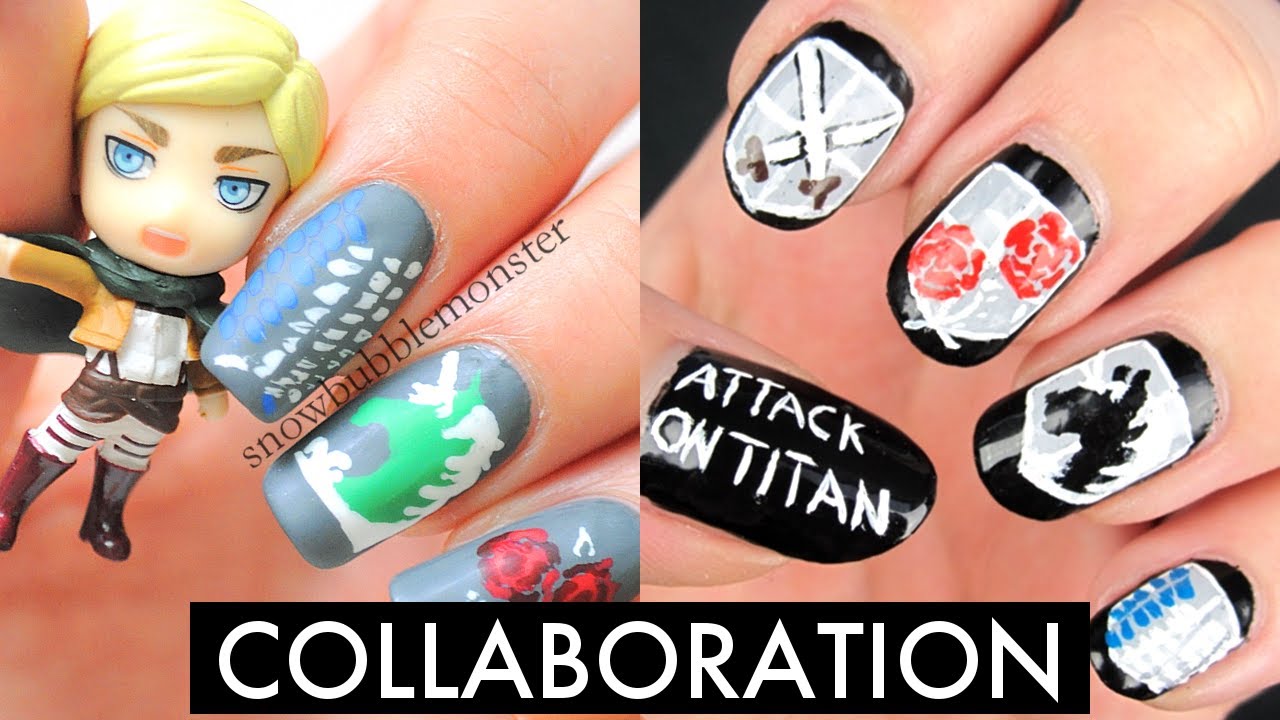 Attack on Titan • Toothpick Nail Art [Collab with NailArtOnline] | snowbubblemonster