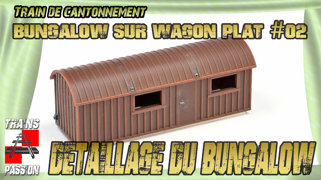 Bungalow sur wagon plat_Détaillage du bungalow