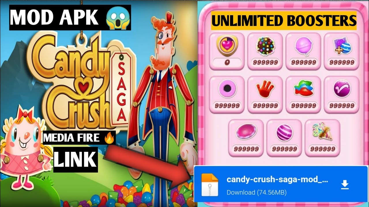 Candy crush saga mod apk download (Unlimited boosters+unlocked all levels)(Latest version) in 2021