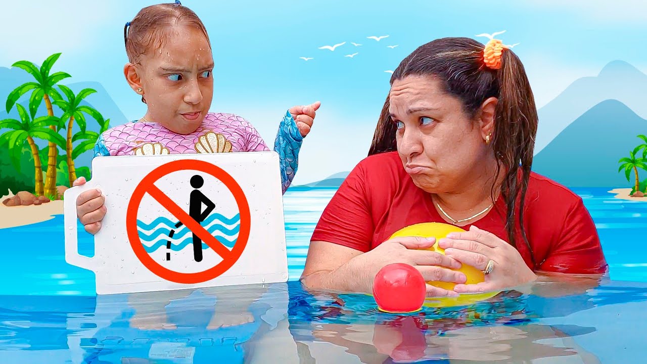 Novas Regras de Conduta para CRIANÇAS na piscina de plástico - Família MC Divertida