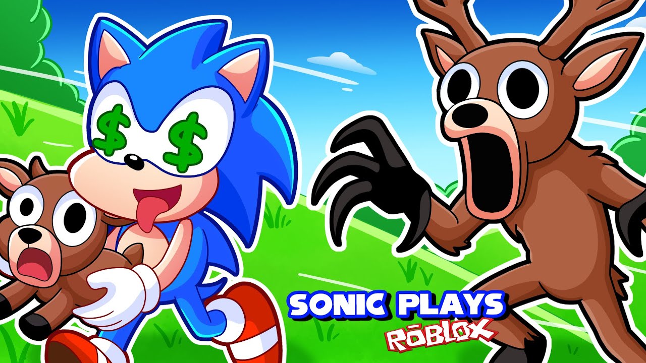 🦔 SONIC STEALS BABY FROM NIGHT DEER MONSTER! | Sonic Plays Roblox Steal Baby From Deer Monster