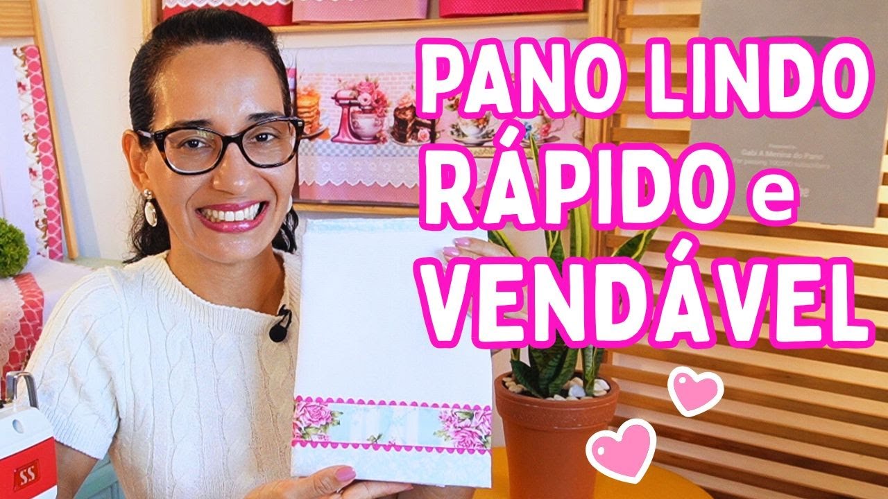 Como Fazer Pano de Prato com Barradinho Floral e Sianinha | Fácil, Rápido e Perfeito pra Vender