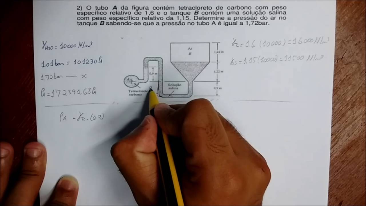 Mecanica dos Fluidos - Pressao Manometrica - Exercicio Resolvido 4