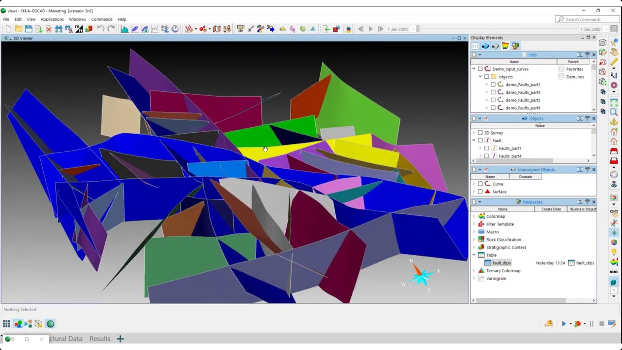 How to create a 3D fault network in GOCAD® Mining Suite