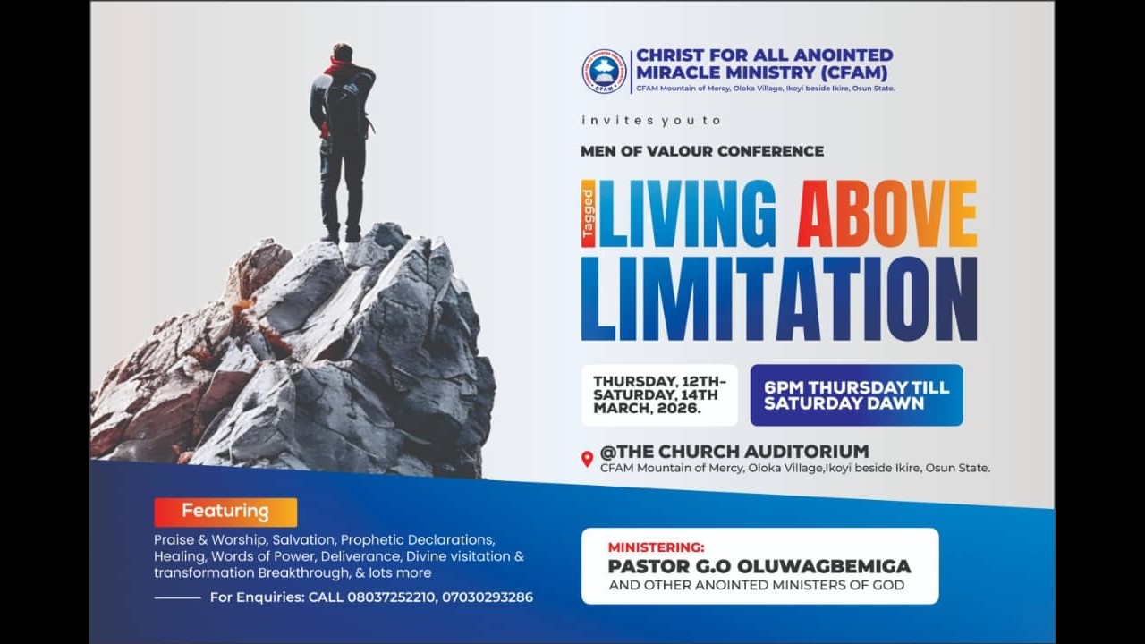 LIVING ABOVE LIMITATION(MEN OF VALOUR) | DAY 2 night  | 14th of March , 2026