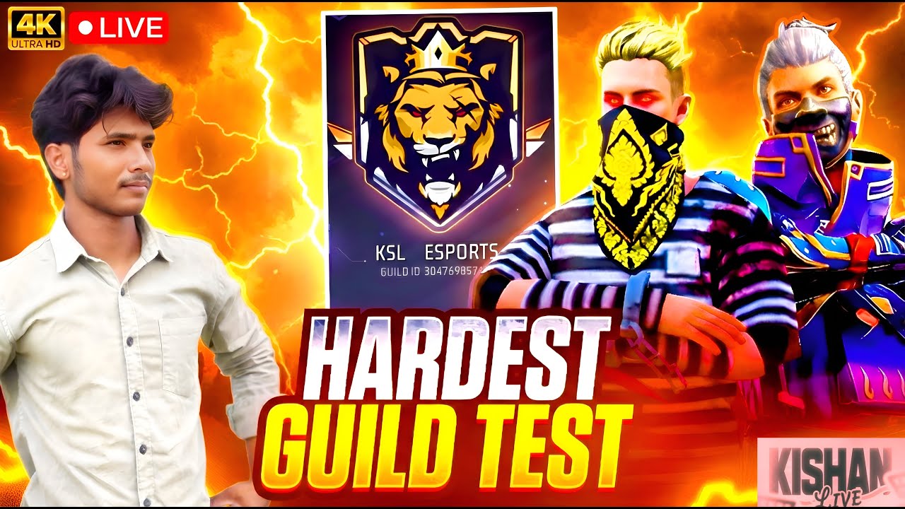 HARDEST🤬 GUILD TEST🥳KISHAN LIVE 🤬TEAM KSL TESTING #nonstopgaming #freefirelive #freefiremax #ff