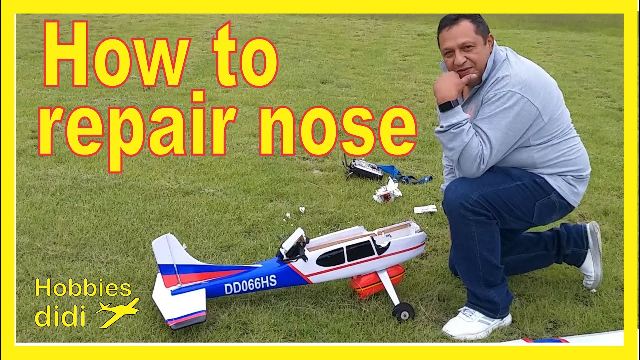 Cómo reparar aviones RC luego de accidente. Aeromodelismo construcción, crash RC air plane repair.