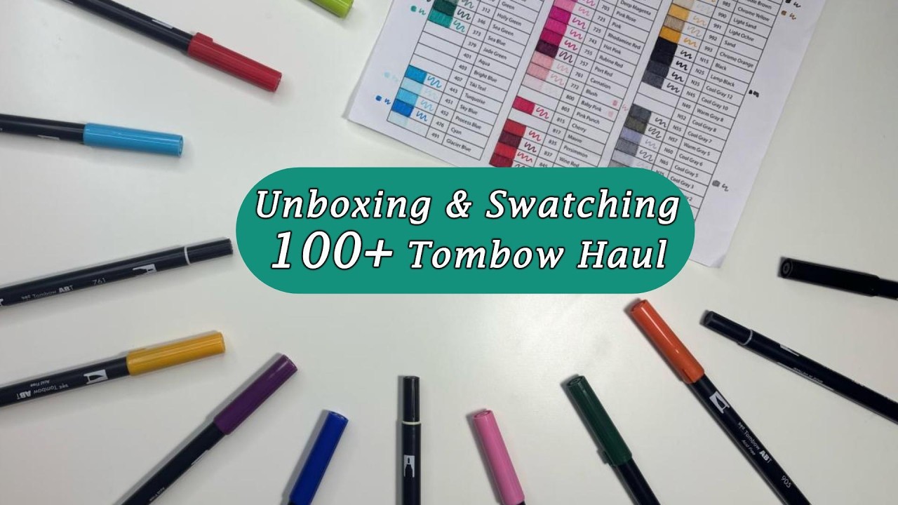 Образцы более 100 маркеров Tombow