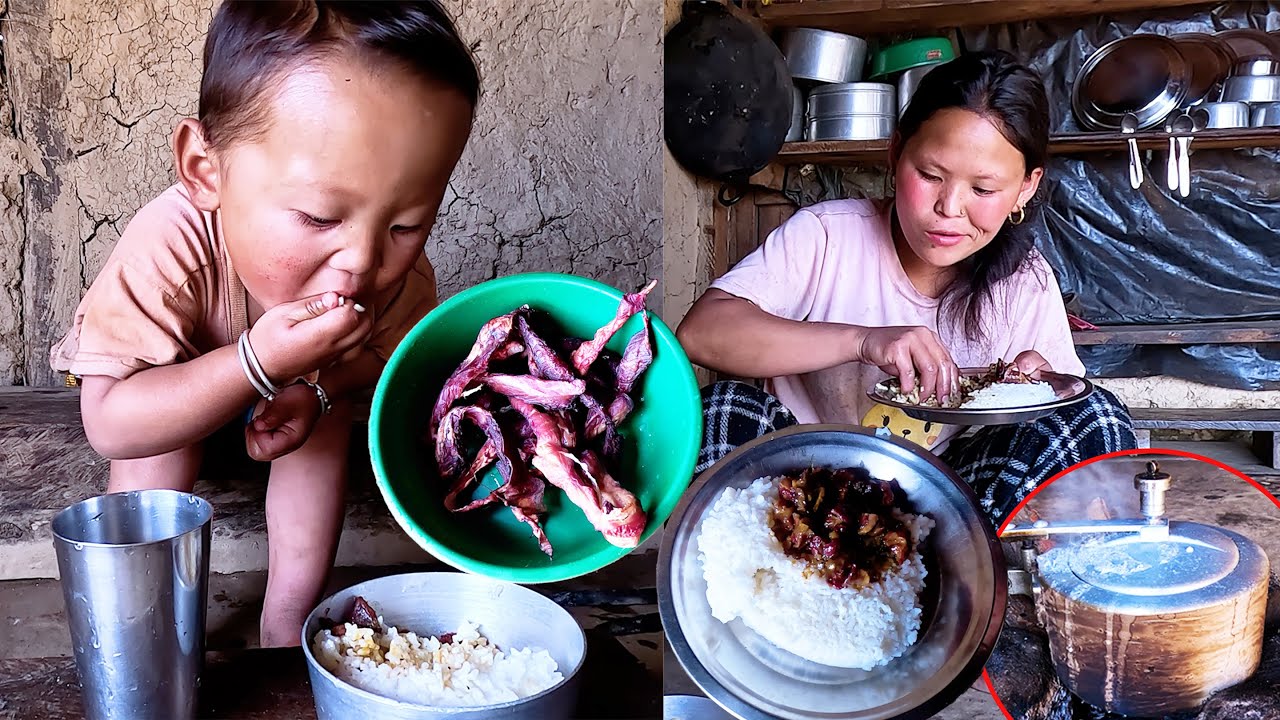 Rita cooking buff dry meat and rice lunch @rojanRita