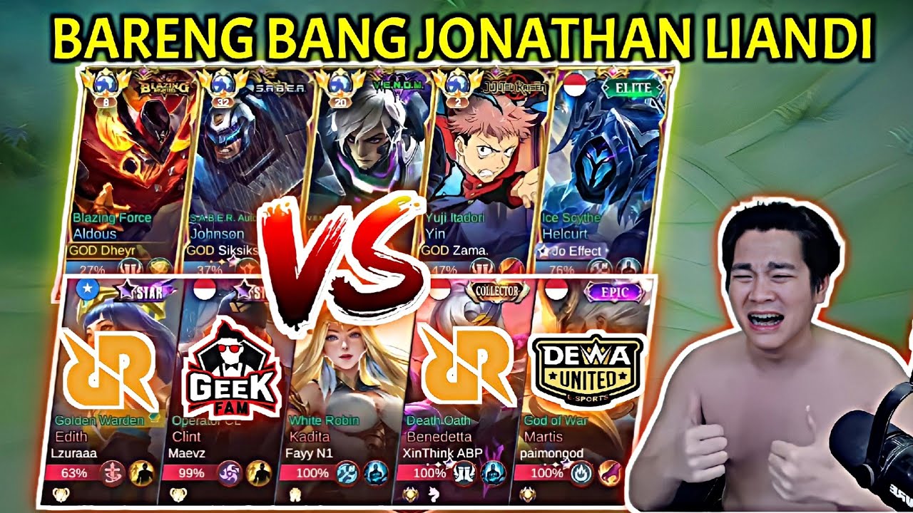 Отряд GOD Играет с Джонатаном Лианди, Внезапно Встречает Geek Fam и Легенды! - Mobile Legends