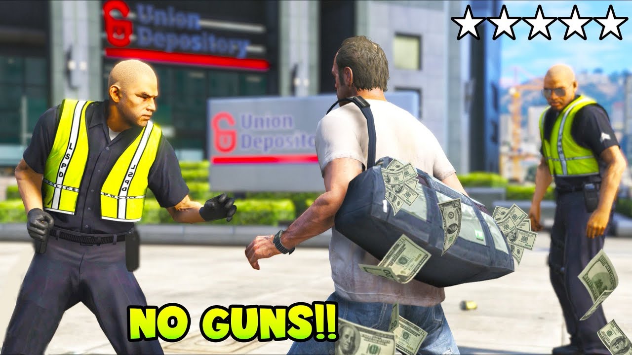 I removed guns from police, let's go rob some banks!! (GTA 5 Mods - Evade Gameplay)