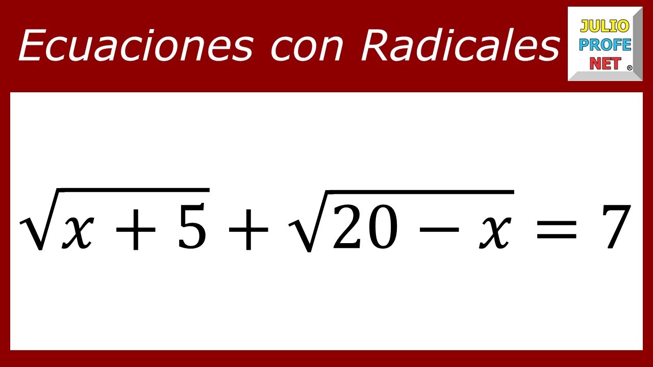 Ecuaciones con radicales | Ej. 6 #julioprofe