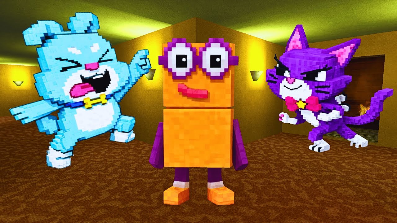 TRIPLE Nextbots of Kiki, Puppup & Number 1 MINECRAFTIFIED CHASE in Resort A3  l Garry's Mod Nextbots