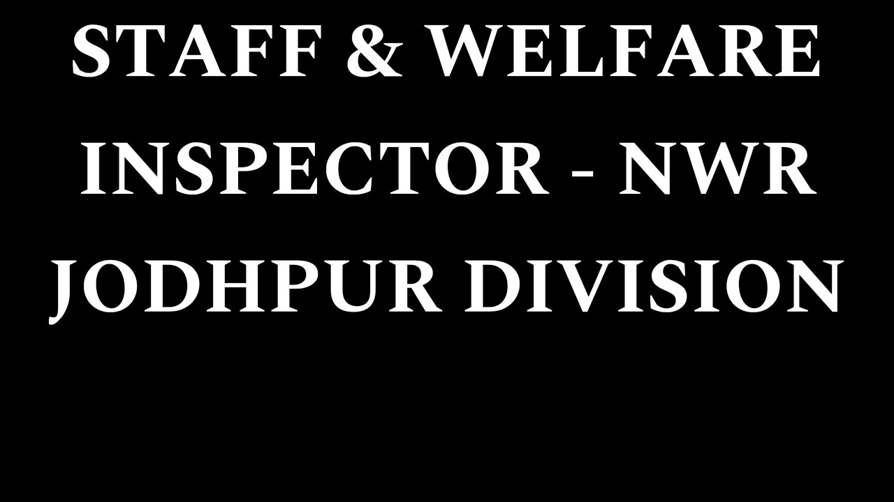 STAFF & WALFARE INSPECTOR QUESTION PAPER - JODHPUR DIVISION , HELD ON - 02.04.2022 BY @br.classes