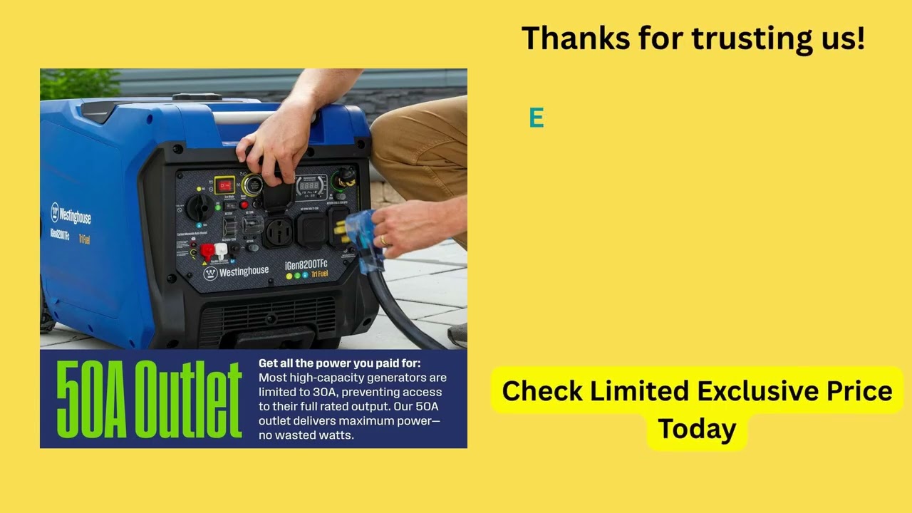 Review: Westinghouse 8200 Tri-Fuel Inverter Generator | Gas, Propane & Natural Gas | 8200 Peak Watts