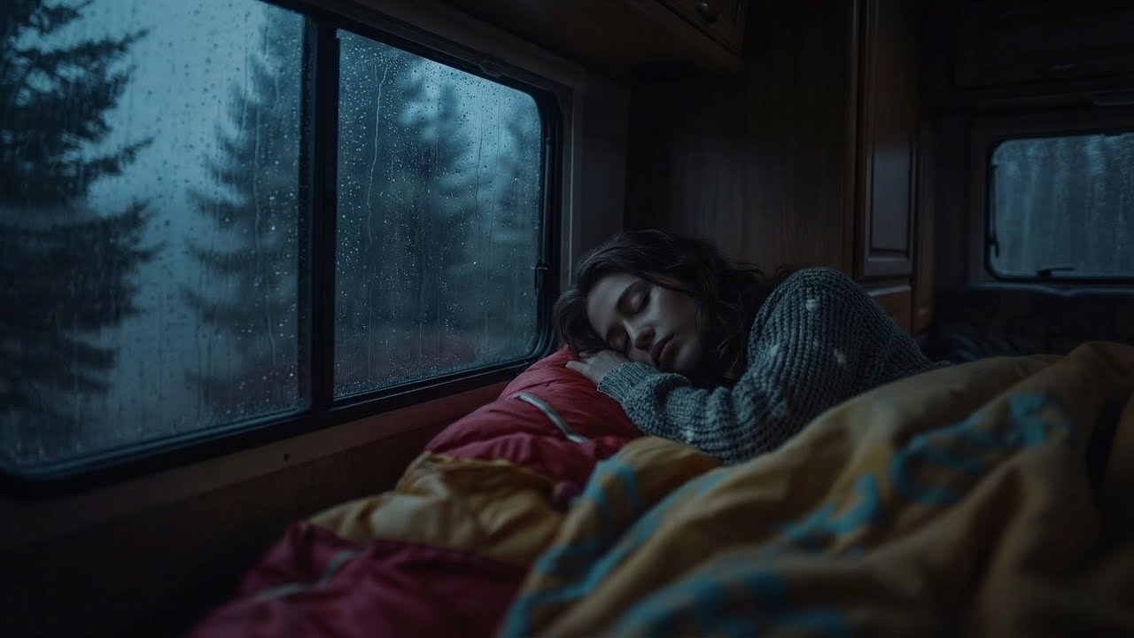Rain Sounds for Sleeping in a Cozy RV | Rainy Night Camper Ambience (10 Hours)