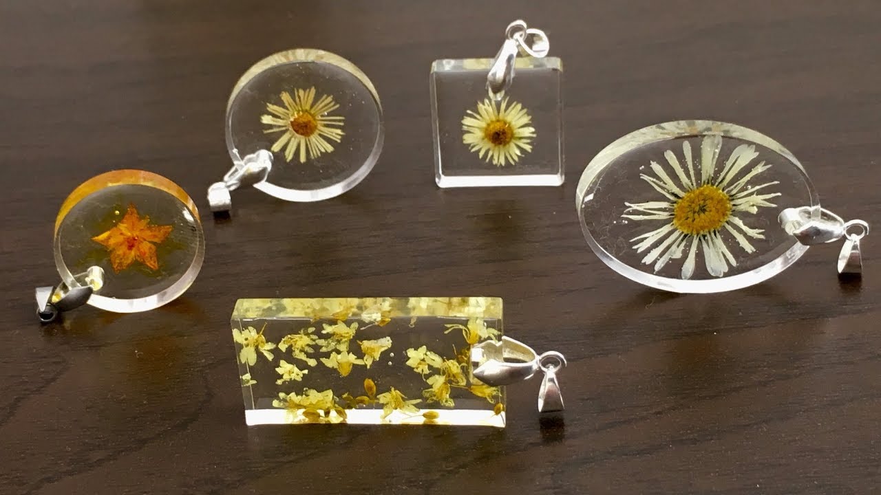 Epoxidharz Blumen Anh&auml;nger machen - DIY
