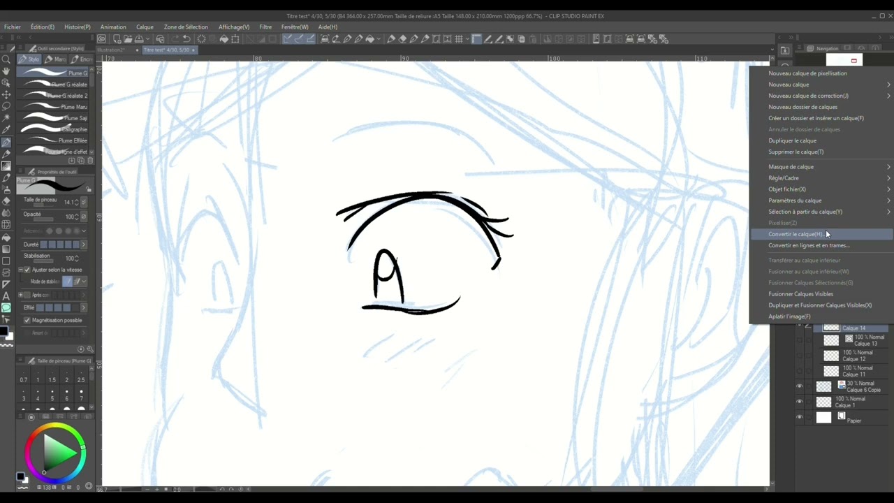 Outils d'encrage numériques sur CLIP STUDIO PAINT