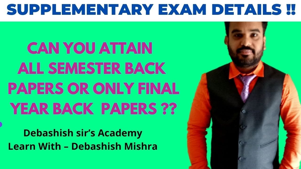 SUPPLEMENTARY EXAM DETAILS || ALL DOUBT CLEARED.