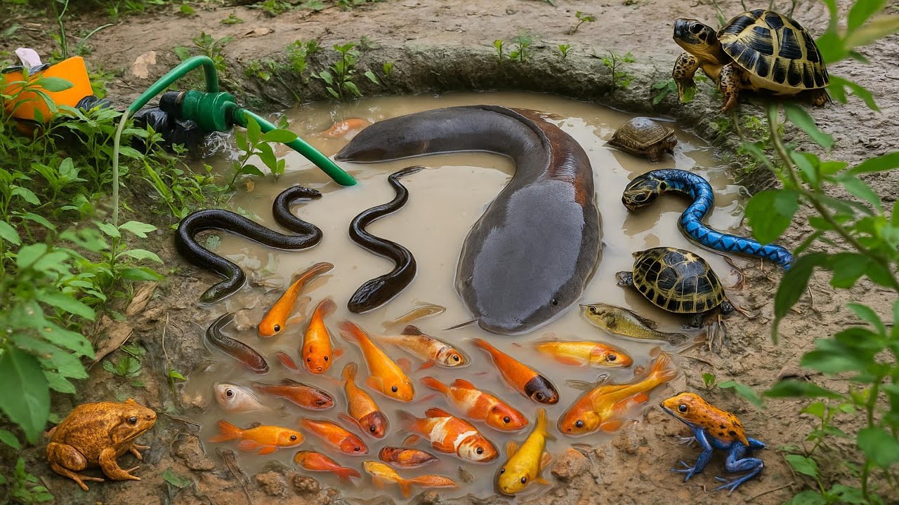 Tiny Truck Jungle Fishing! Muddy Adventure & Shocking Fish Surprises