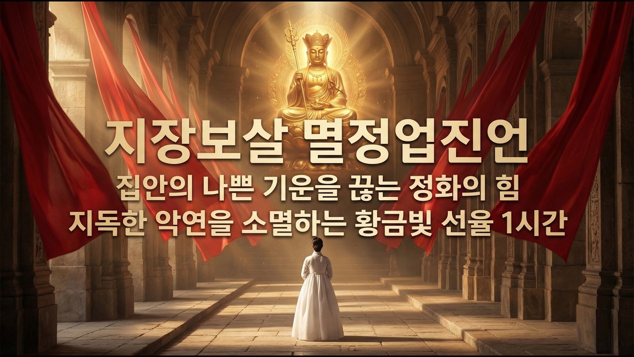 [지장보살 멸정업진언] 집안의 나쁜 기운을 끊는 정화의 힘 | 지독한 악연을 소멸하는 황금빛 선율 1시간