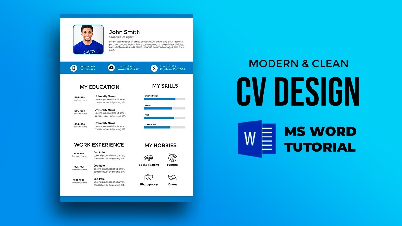 CV Design in MS Word | How to make Resume for job | Resume format
