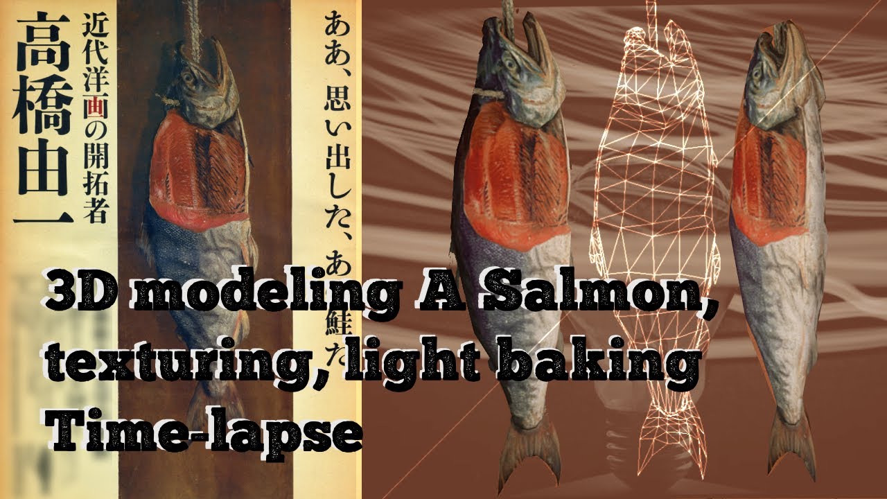 Rare topic? 3D modeling A Salmon, texturing,  light baking based on an old painting I saw somewhere.