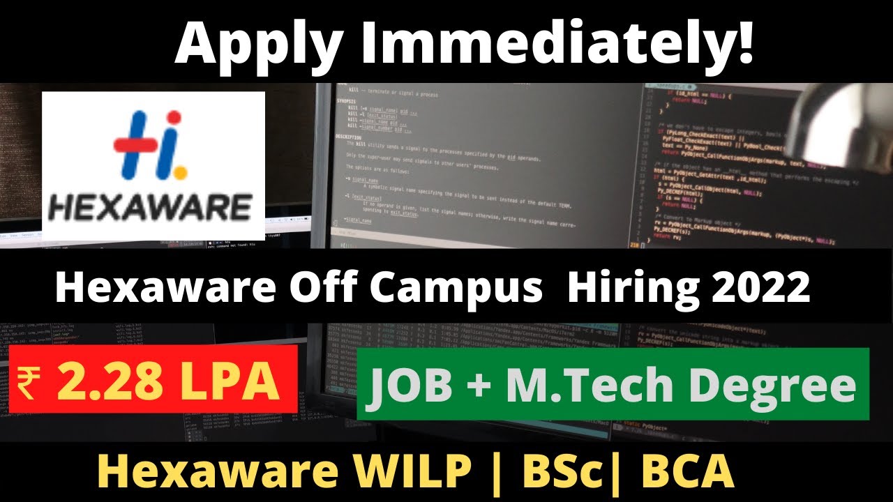 Hexaware Recruitment 2022 | Hexaware WILP Massive Off Campus Hiring | BSc BCA | ₹ 2.28 LPA