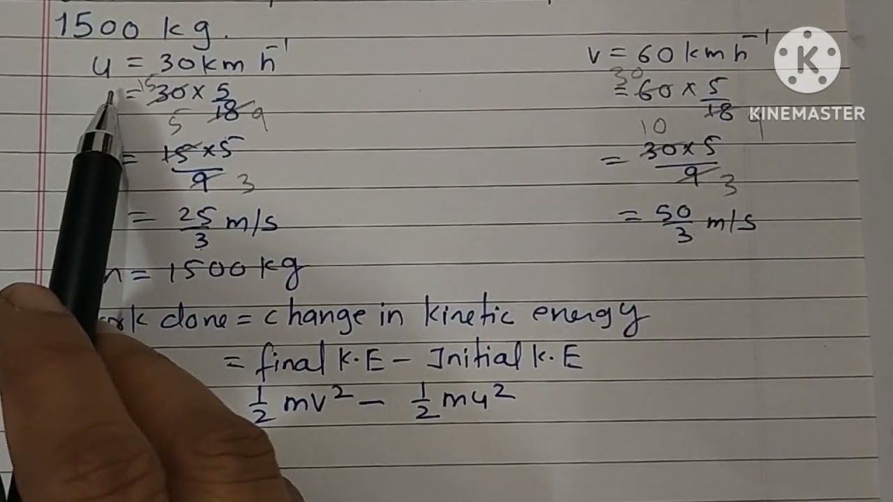 What is the work to be done to increase the velocity of a car from 30 km/h to 60 km/h .If the mass .
