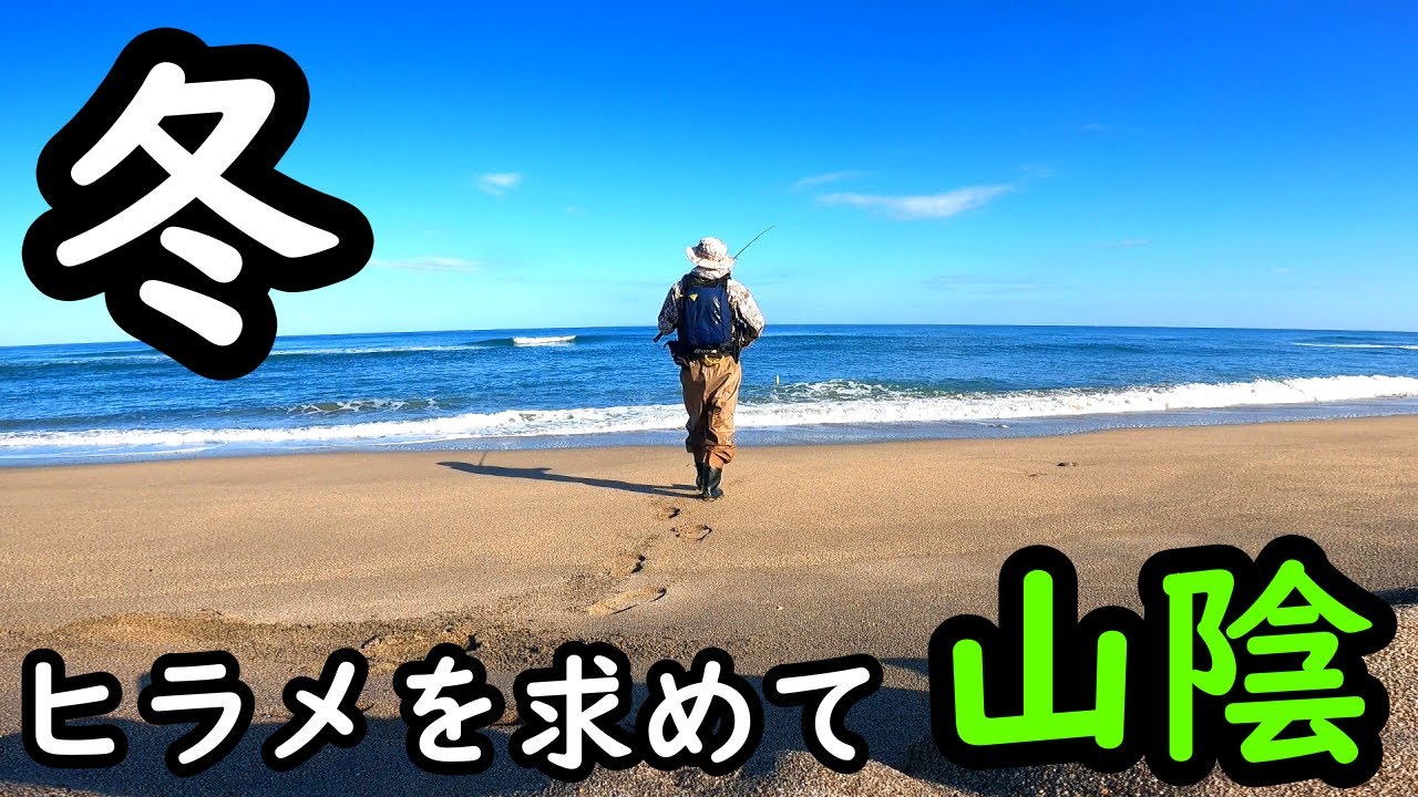 冬のヒラメを求めて 山陰サーフ（鳥取）