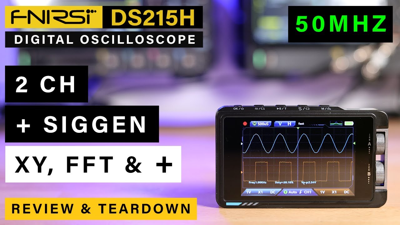 FNIRSI DS215H ⭐ 2-канальный осциллограф 50 МГц + генератор сигналов